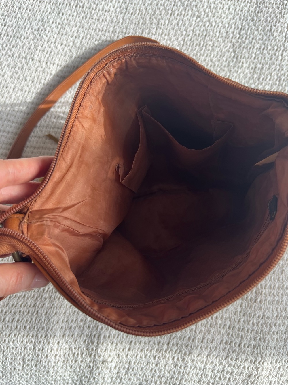Soft Fringe Leather Crossbody Brown Tan Bag - Picture 6 of 7